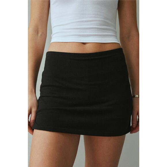 Out From Under Bec Lowrise Micro Mini Skort - S - Black - Picture 1 of 5